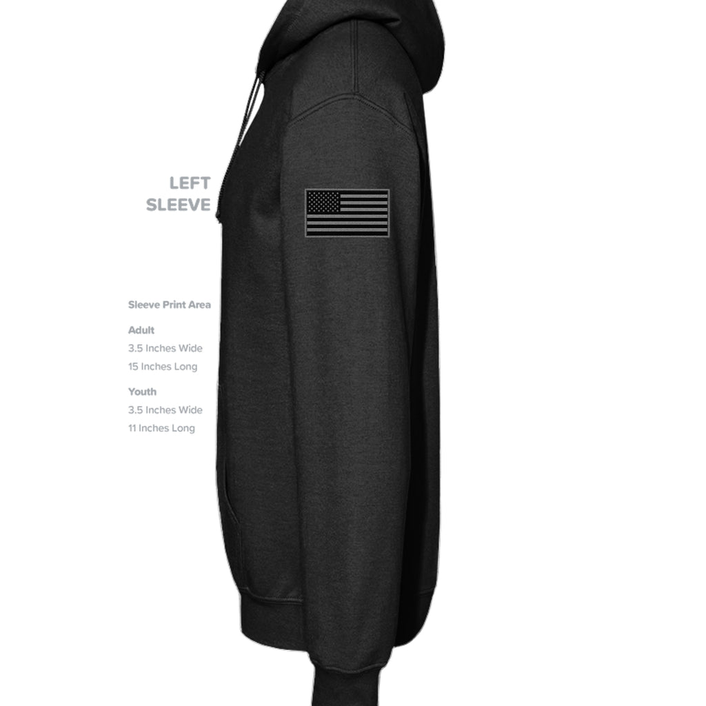 GRUNT Hoodie - Black (Left Sleeve) | Ironsight Syndicate