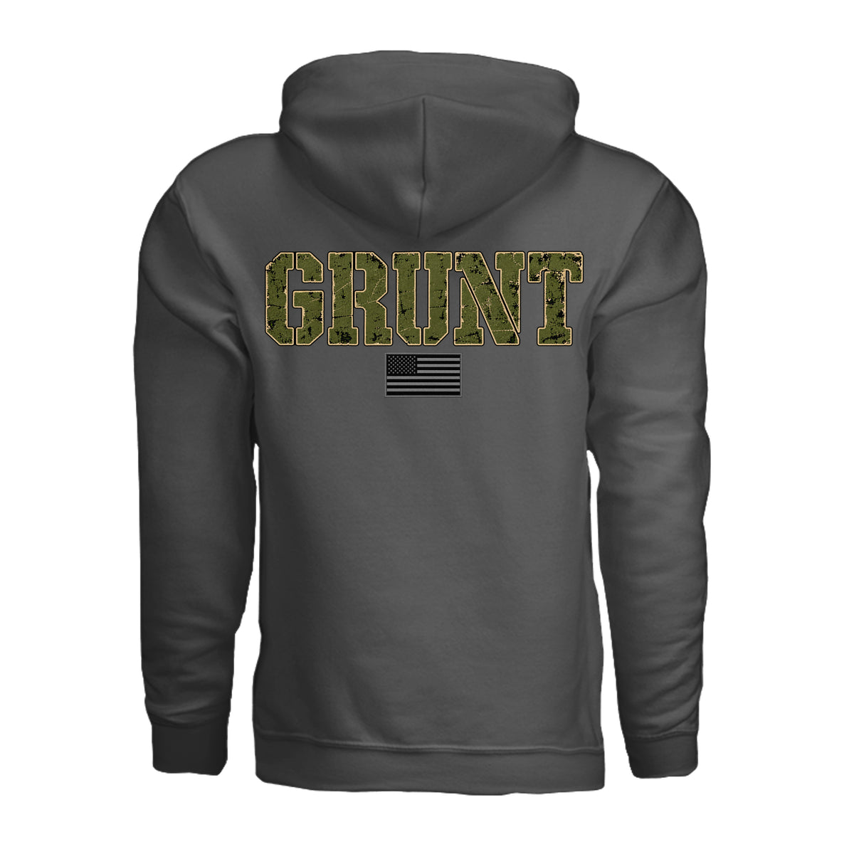 GRUNT Hoodie - Charcoal (Back) | Ironsight Syndicate