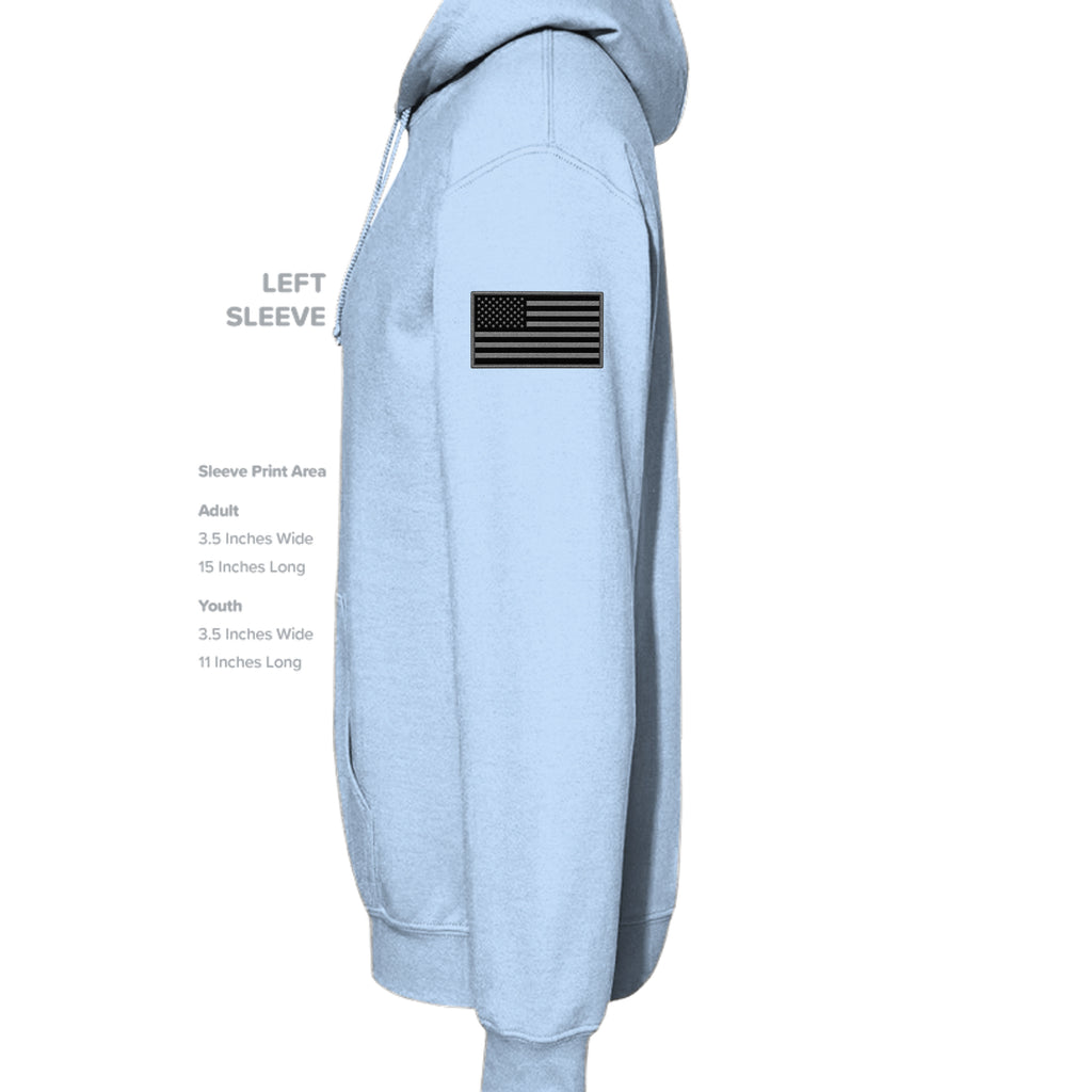 GRUNT Hoodie - Light Blue (Left Sleeve) | Ironsight Syndicate