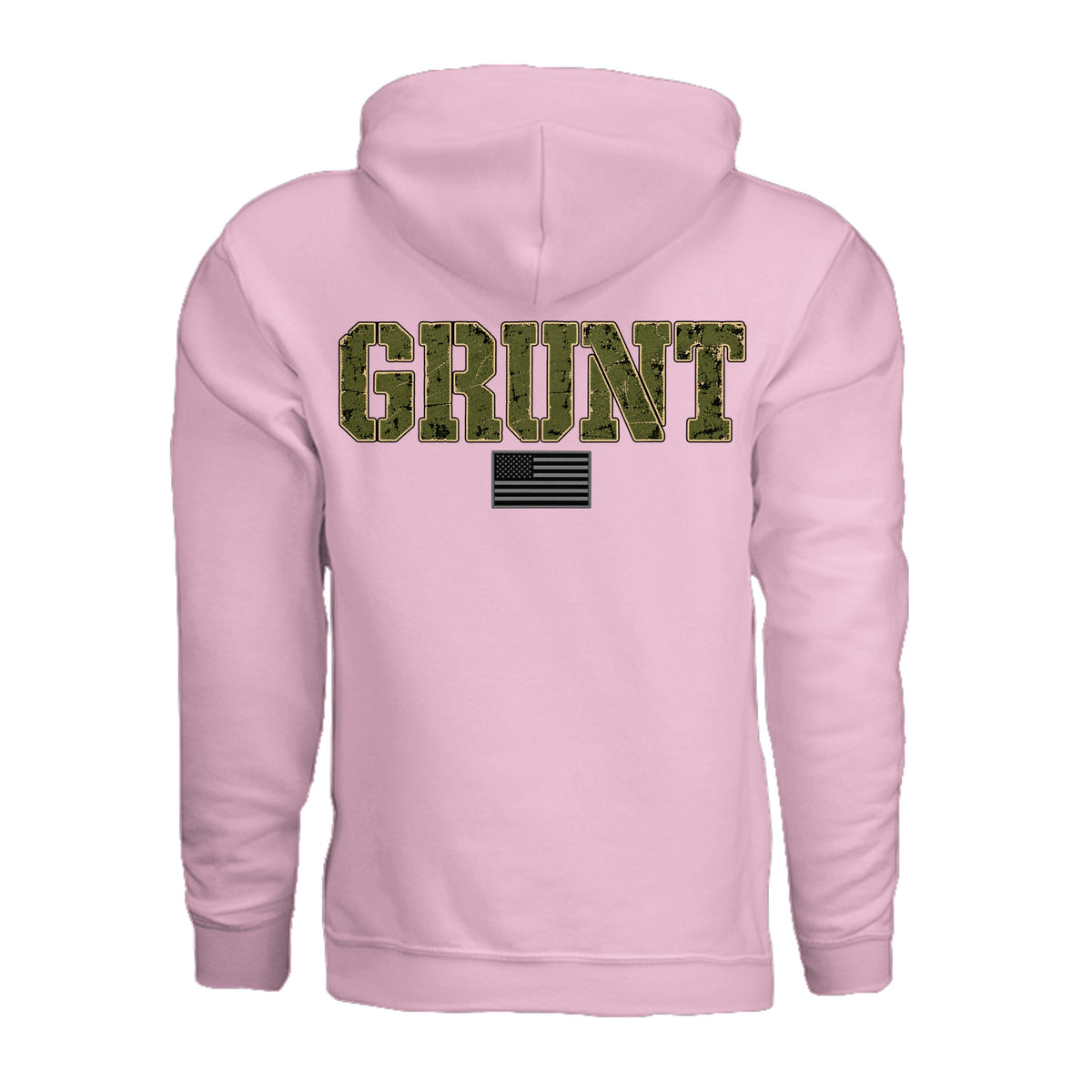 GRUNT Hoodie - Light Pink (Back) | Ironsight Syndicate