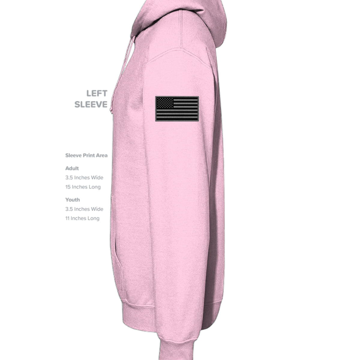 GRUNT Hoodie - Light Pink (Left Sleeve) | Ironsight Syndicate