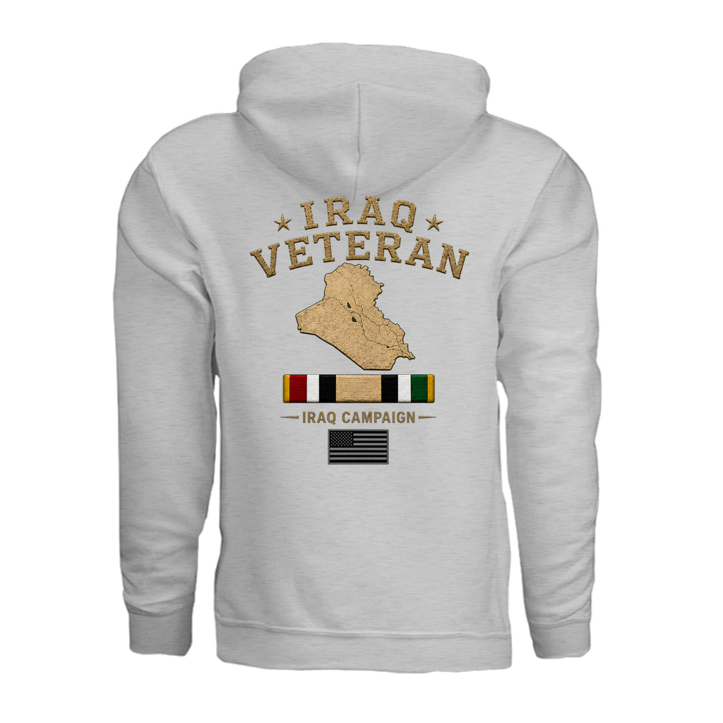 Iraq Veteran Hoodie - Ash (Back) | Ironsight Syndicate