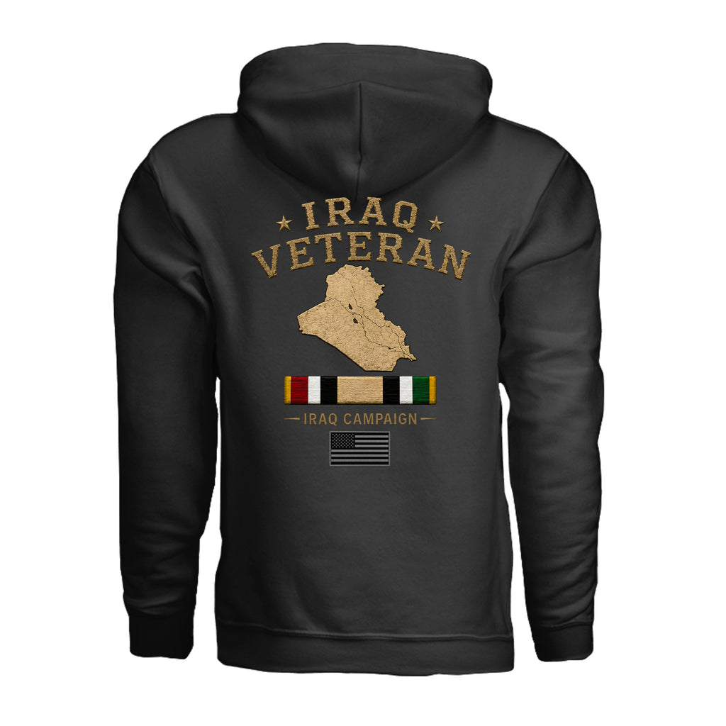 Iraq Veteran Hoodie - Black (Back) | Ironsight Syndicate