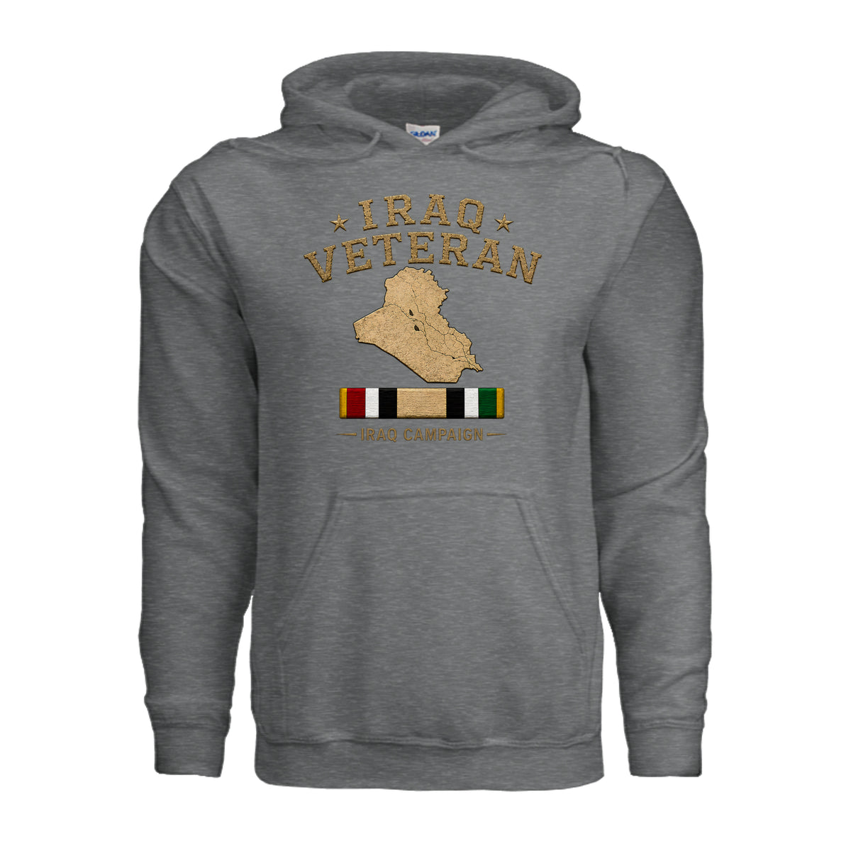 Iraq Veteran Hoodie - Fan Charcoal Heather | Ironsight Syndicate