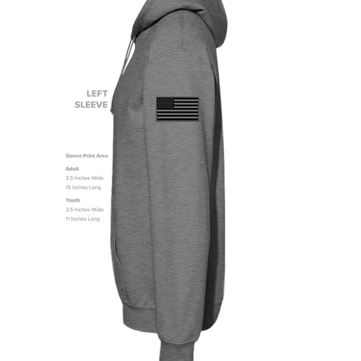 Iraq Veteran Hoodie - Graphite Heather (Left Sleeve) | Ironsight Syndicate