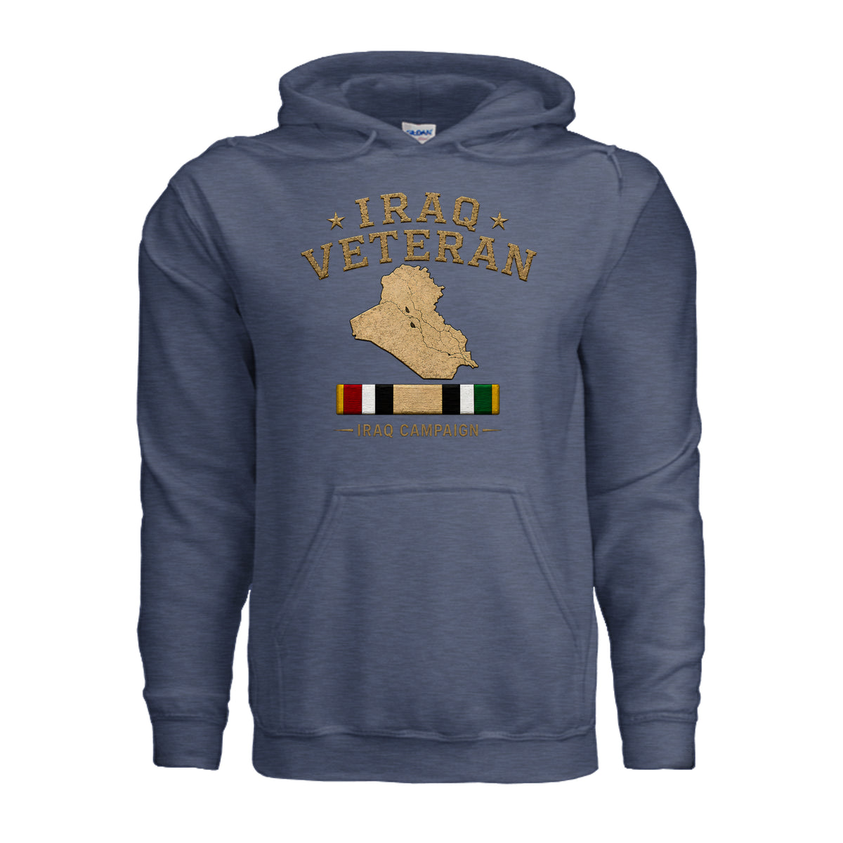 Iraq Veteran Hoodie - Heather Sport Dark Navy | Ironsight Syndicate