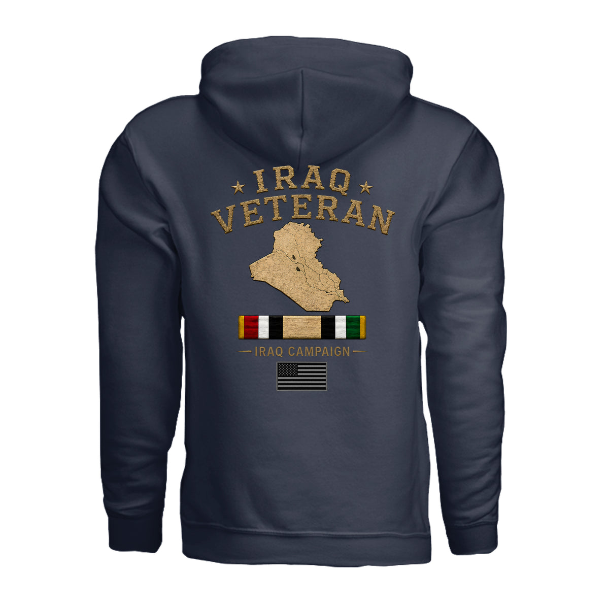 Iraq Veteran Hoodie - Navy (Back) | Ironsight Syndicate
