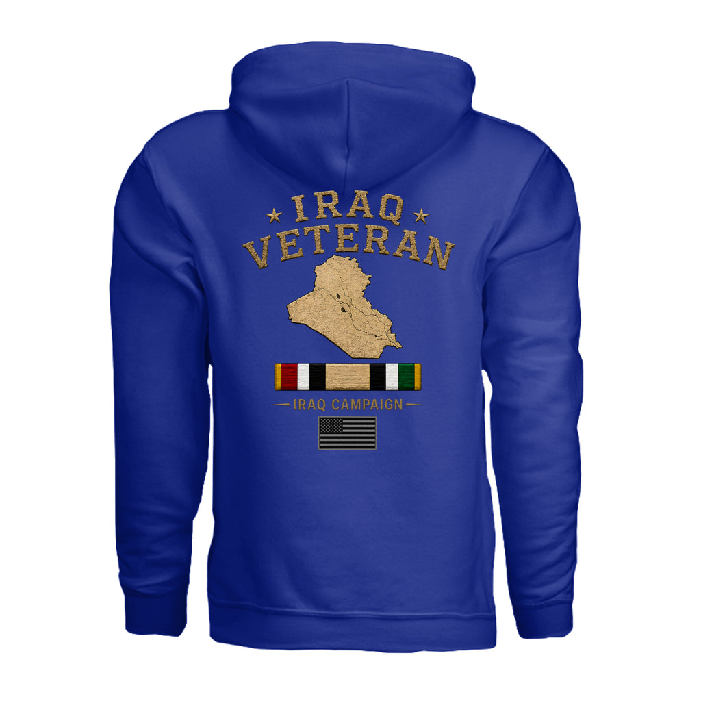 Iraq Veteran Hoodie - Royal (Back) | Ironsight Syndicate