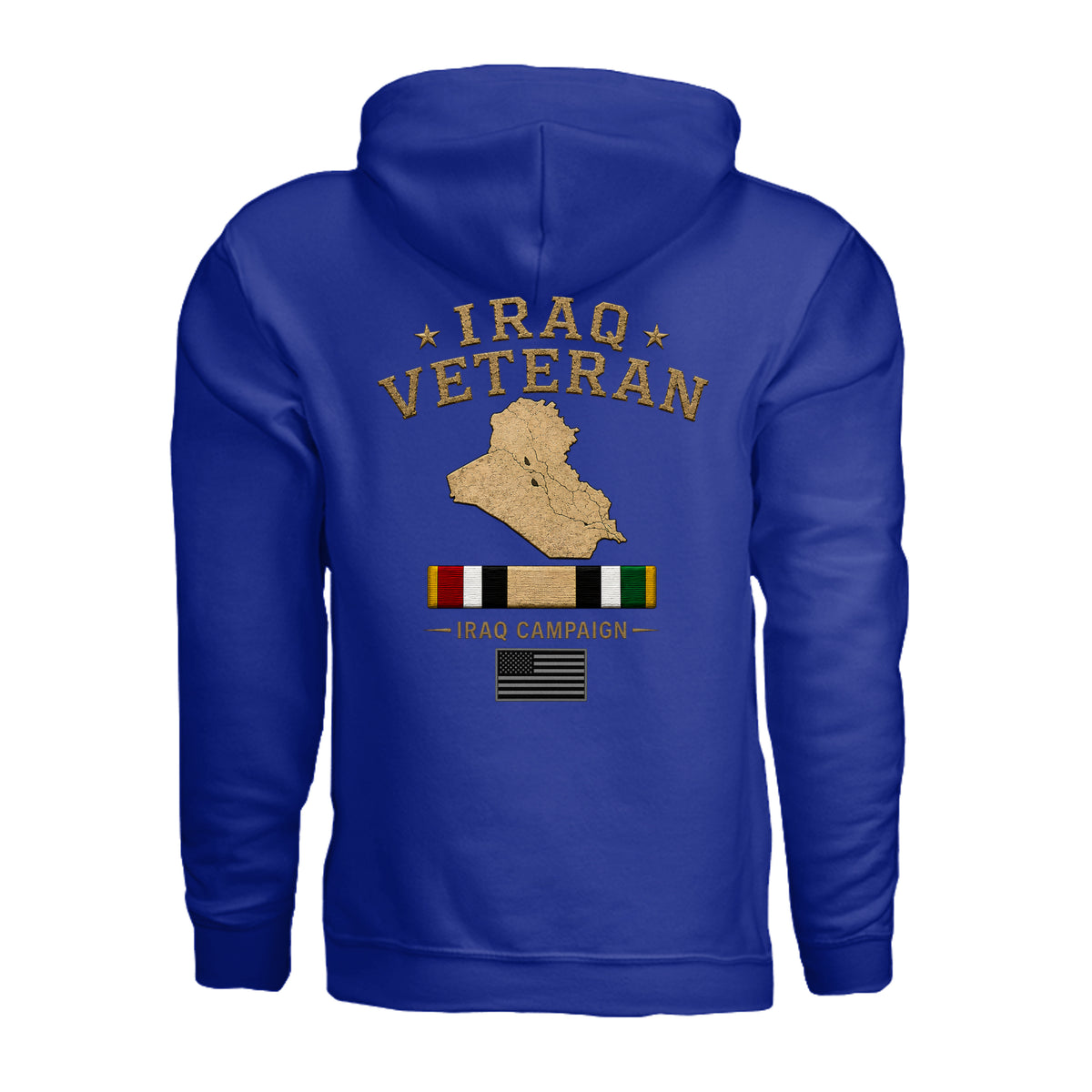 Iraq Veteran Hoodie - Royal (Back) | Ironsight Syndicate