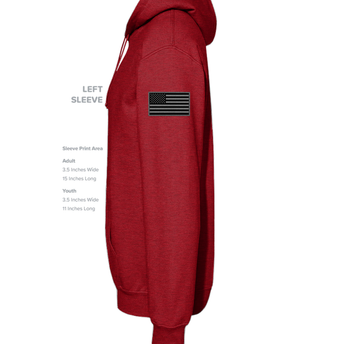 Afghanistan Veteran Hoodie - Antique Cherry Red (Left Sleeve) | Ironsight Syndicate