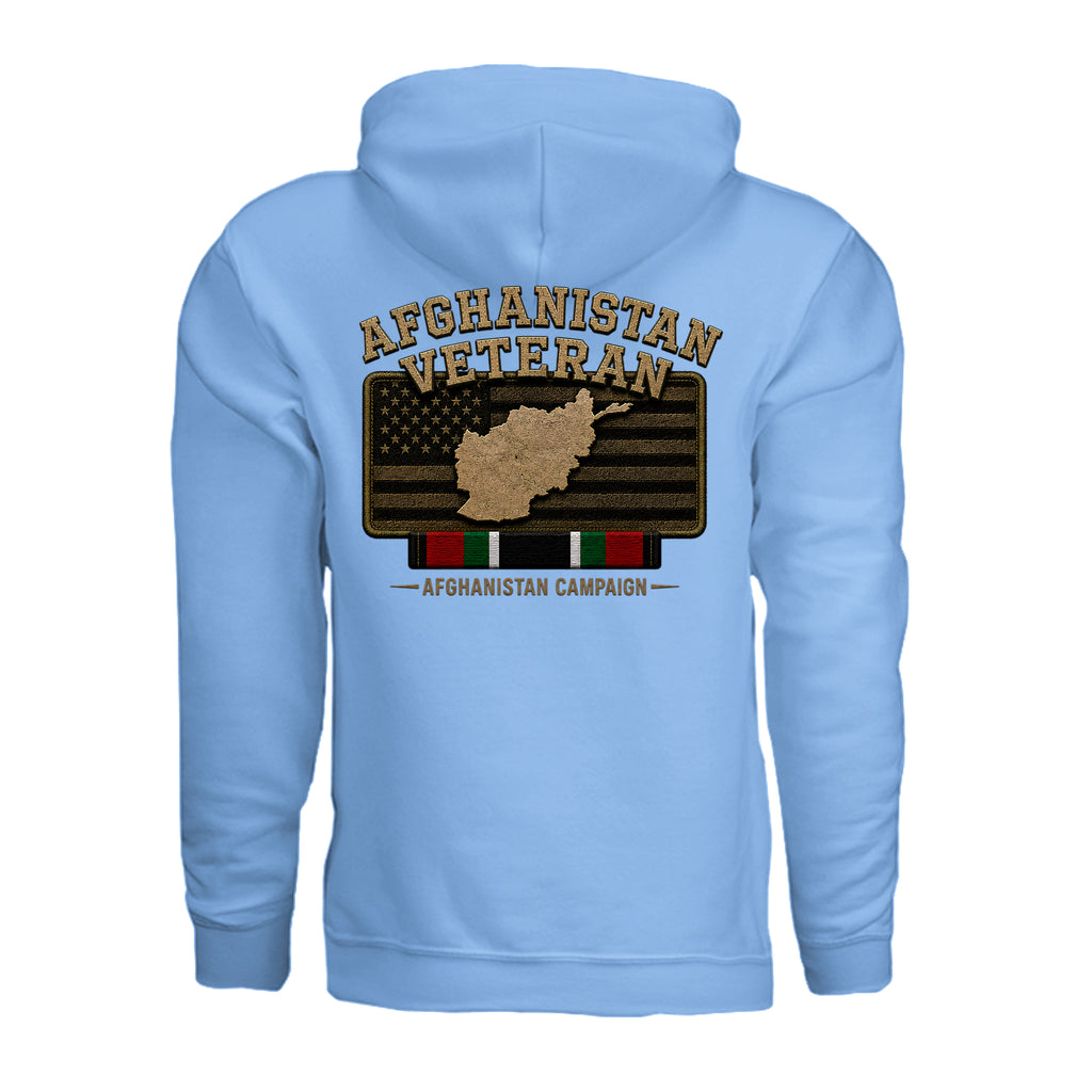 Afghanistan Veteran Hoodie - Carolina Blue (Back) | Ironsight Syndicate