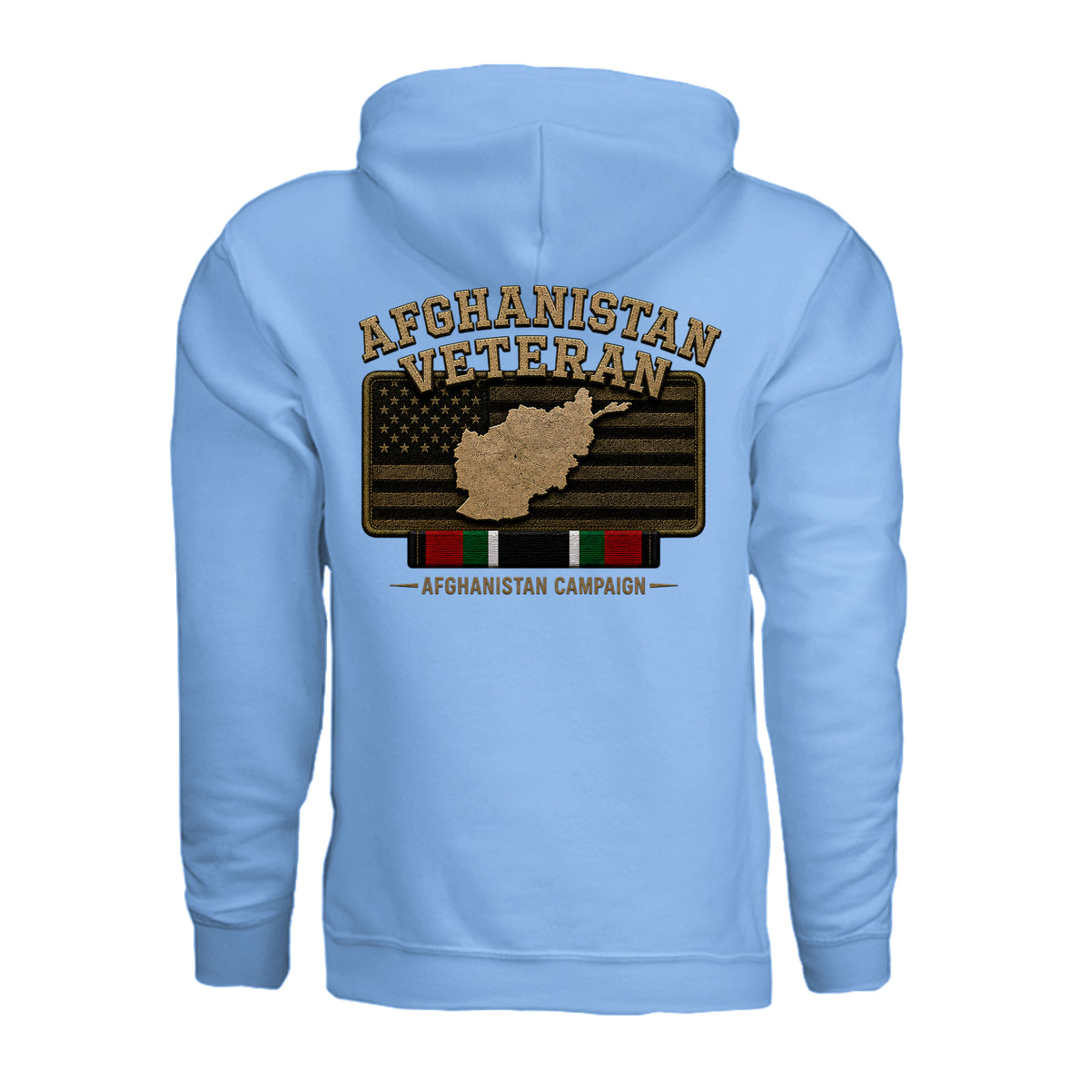 Afghanistan Veteran Hoodie - Carolina Blue (Back) | Ironsight Syndicate