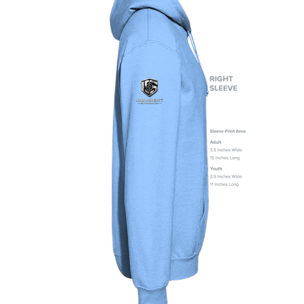 Afghanistan Veteran Hoodie - Carolina Blue (Right Sleeve) | Ironsight Syndicate