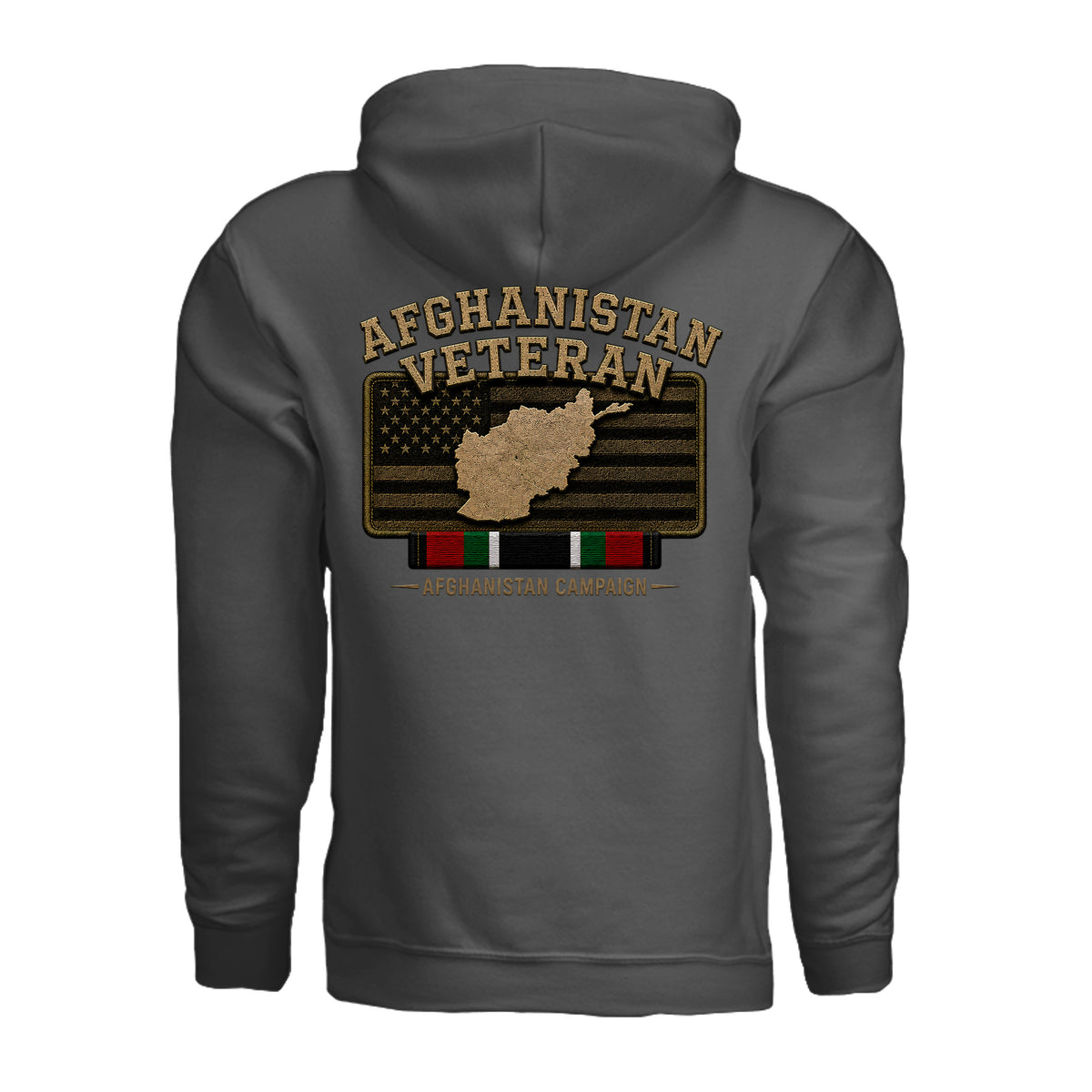 Afghanistan Veteran Hoodie - Charcoal (Back) | Ironsight Syndicate