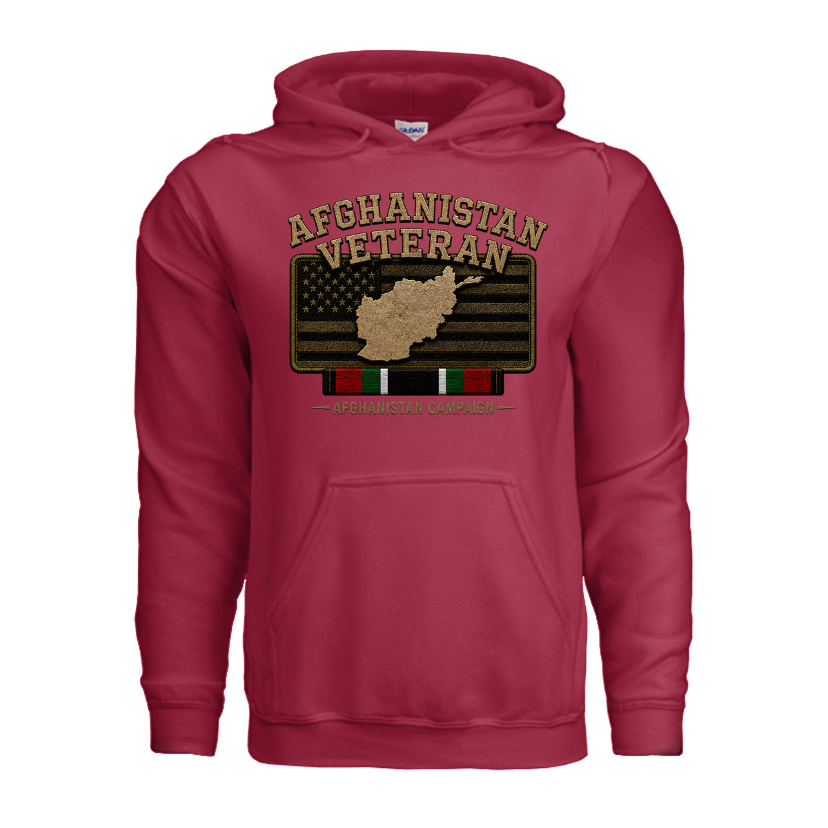 Afghanistan Veteran Hoodie - Cherry Red | Ironsight Syndicate