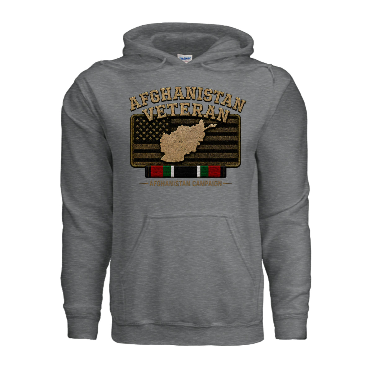 Afghanistan Veteran Hoodie - Fan Charcoal Heather | Ironsight Syndicate