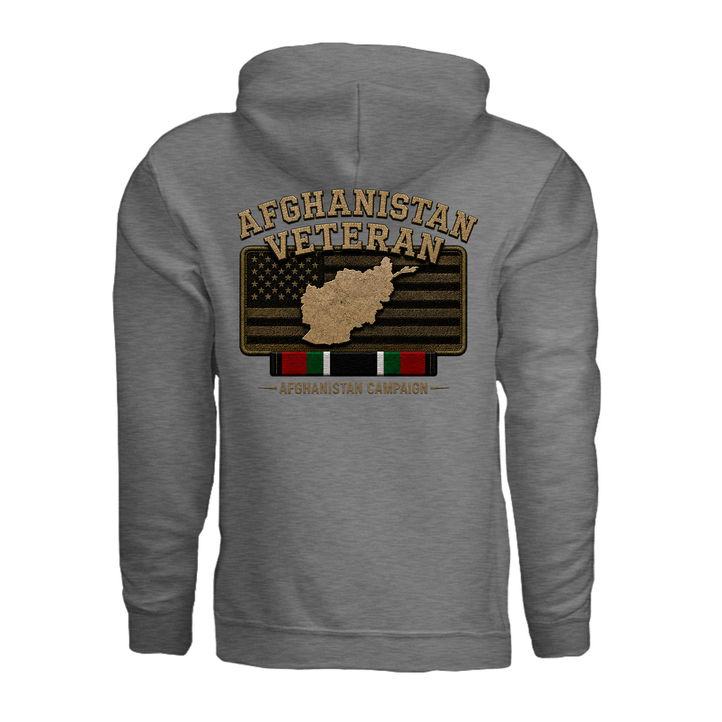 Afghanistan Veteran Hoodie - Graphite Heather (Back) | Ironsight Syndicate