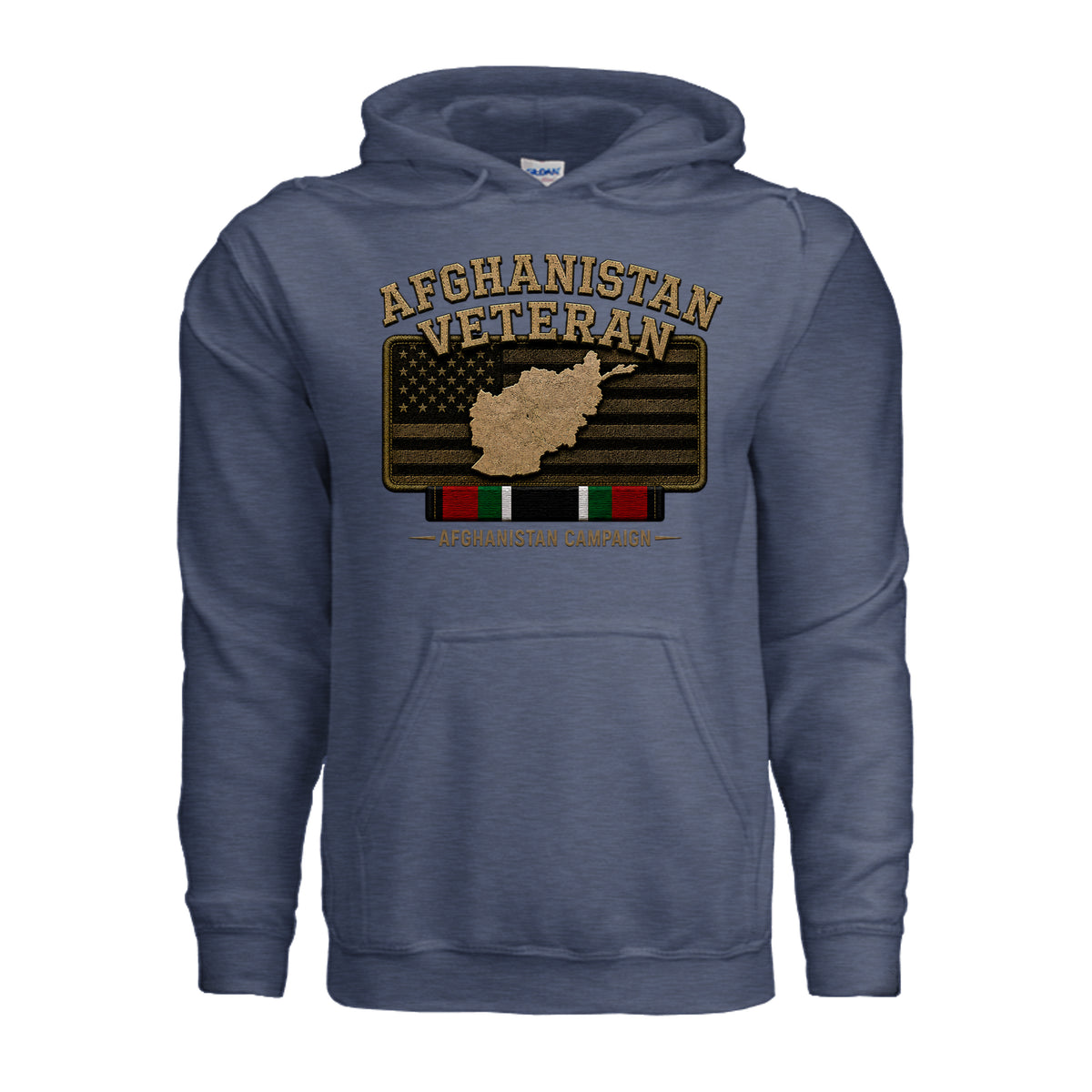 Afghanistan Veteran Hoodie - Heather Sport Dark Navy | Ironsight Syndicate