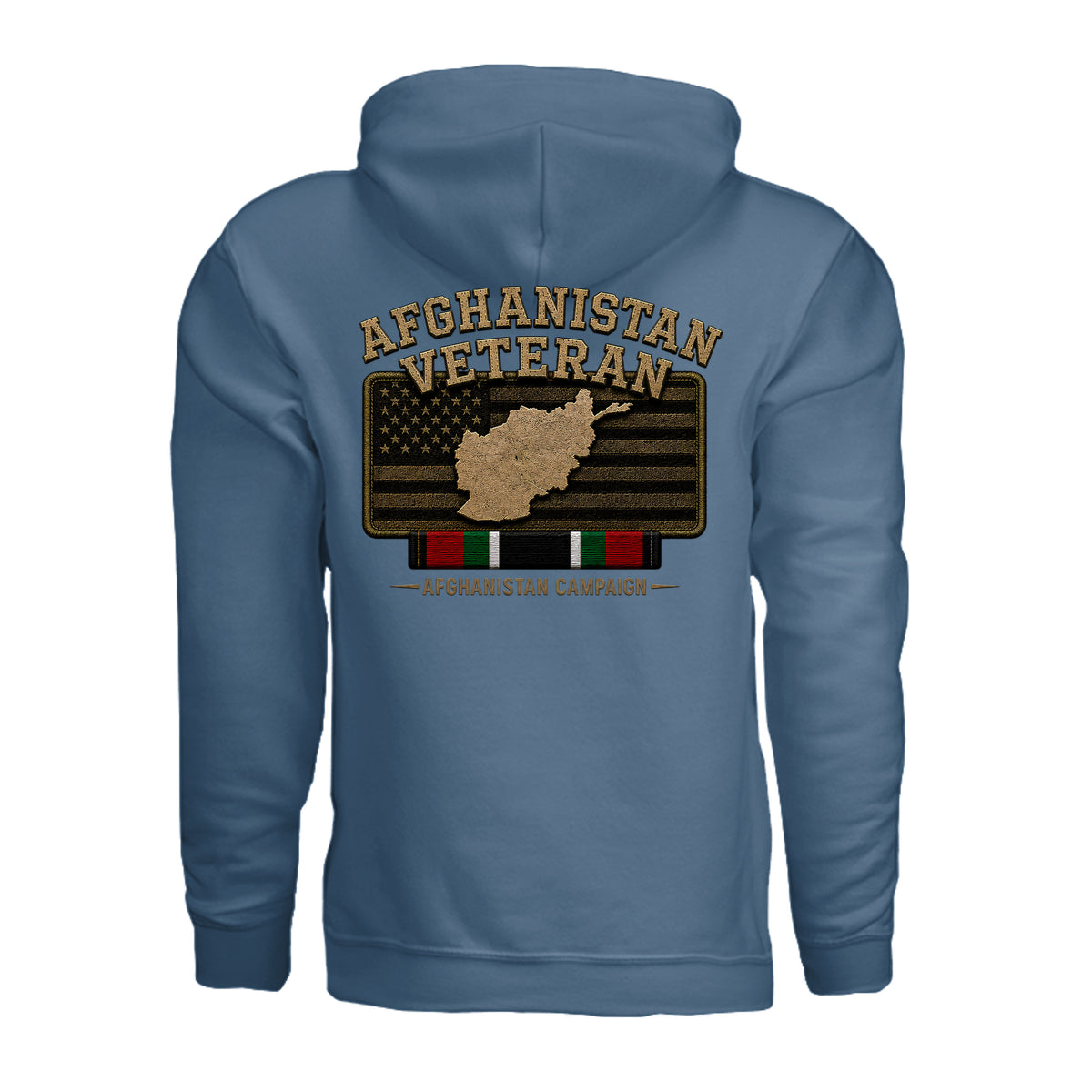 Afghanistan Veteran Hoodie - Indigo Blue (Back) | Ironsight Syndicate