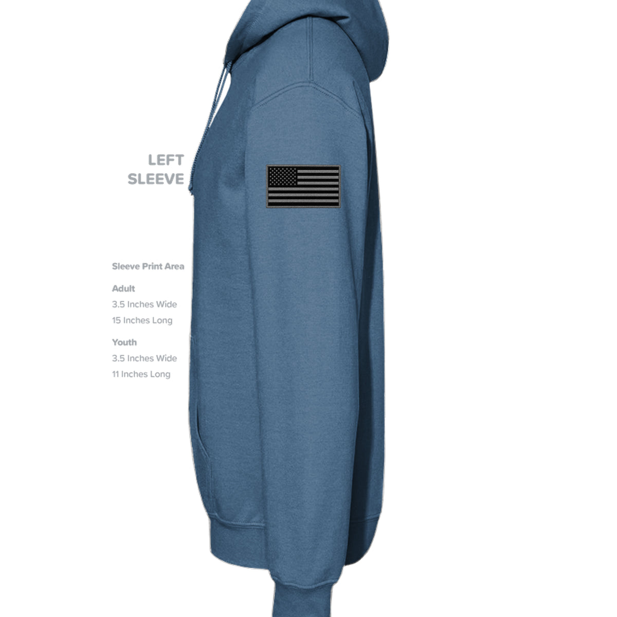 Afghanistan Veteran Hoodie - Indigo Blue (Left Sleeve) | Ironsight Syndicate