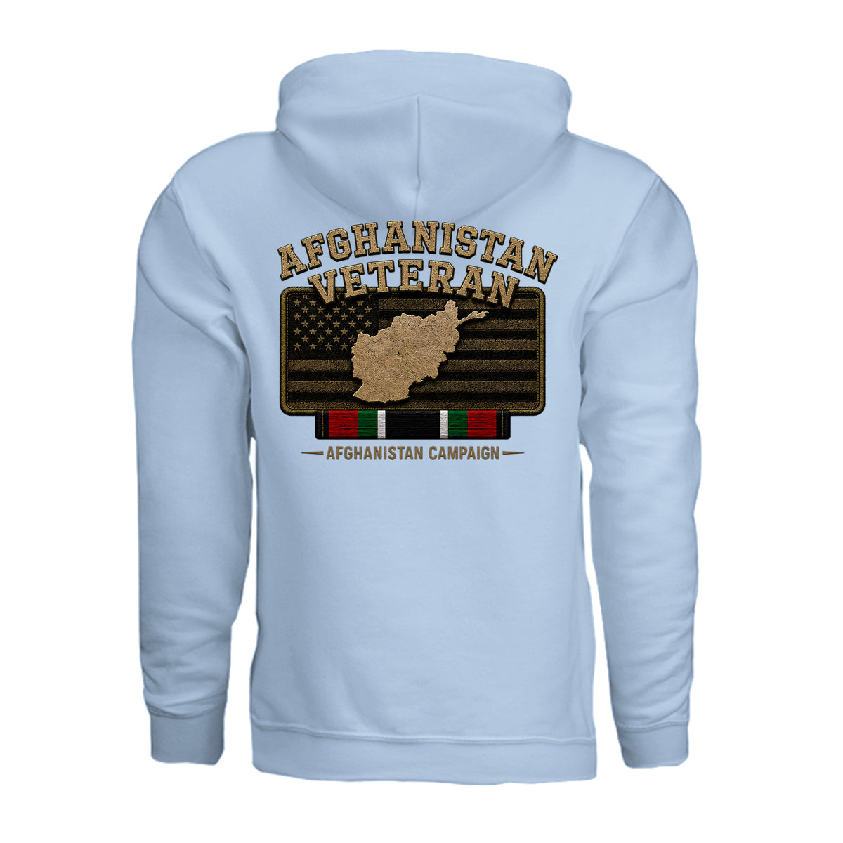 Afghanistan Veteran Hoodie - Light Blue (Back) | Ironsight Syndicate