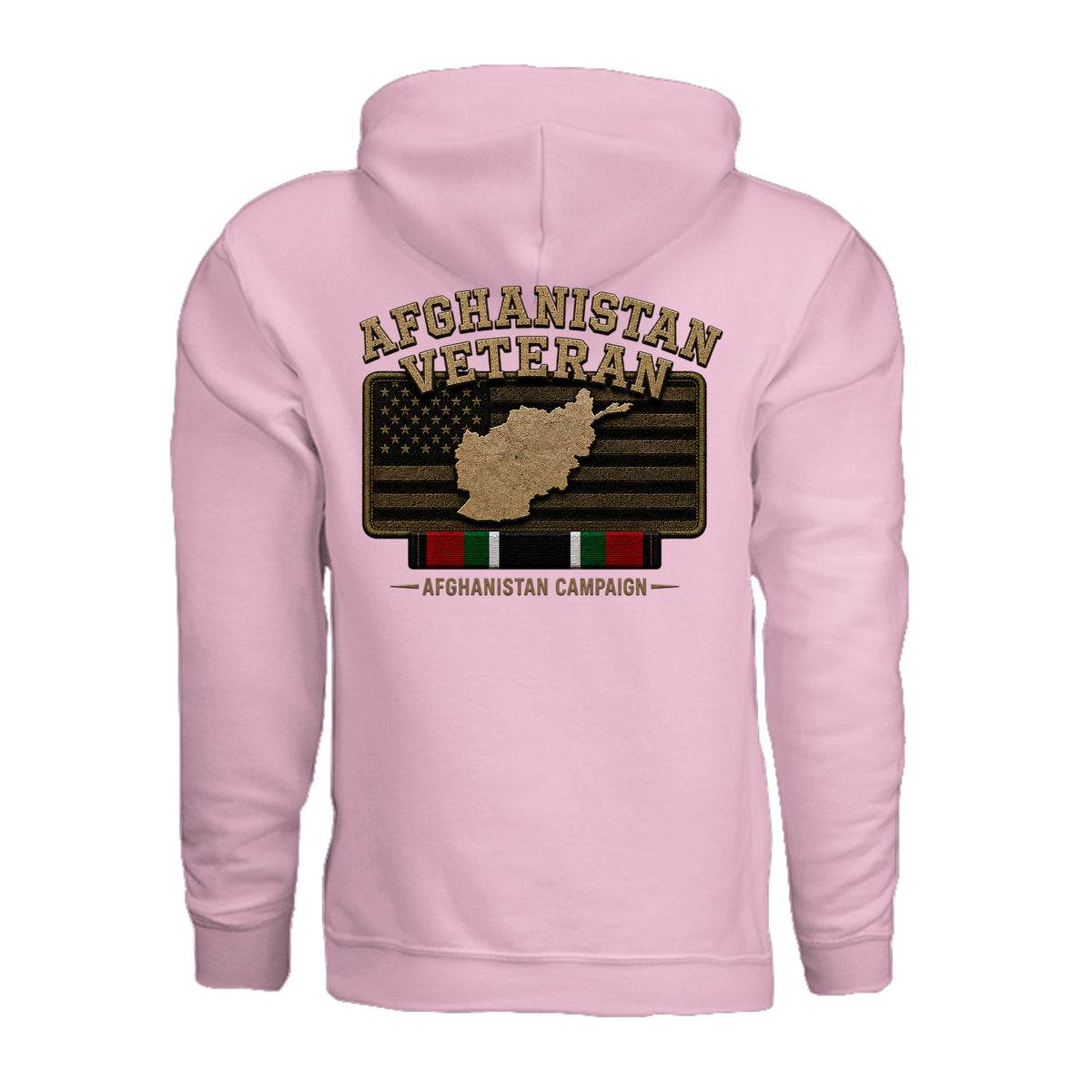 Afghanistan Veteran Hoodie - Light Pink (Back) | Ironsight Syndicate