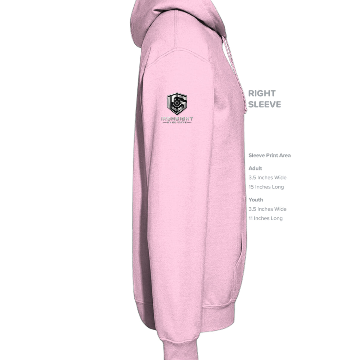 Afghanistan Veteran Hoodie - Light Pink (Right Sleeve) | Ironsight Syndicate