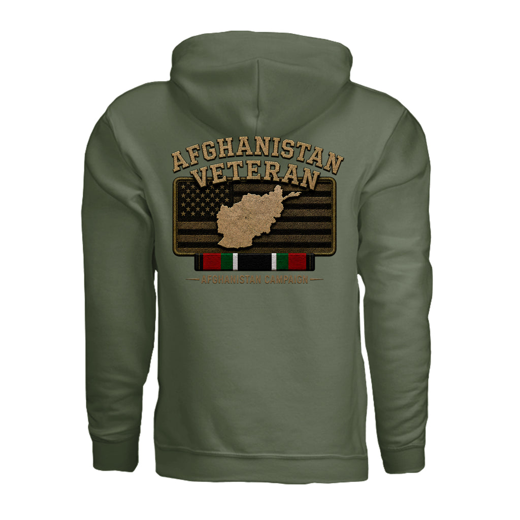 Afghanistan Veteran Hoodie - Military Green (Back) | Ironsight Syndicate