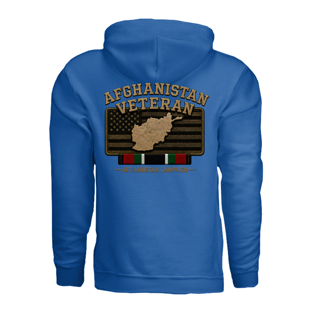 Afghanistan Veteran Hoodie - Neon Blue (Back) | Ironsight Syndicate