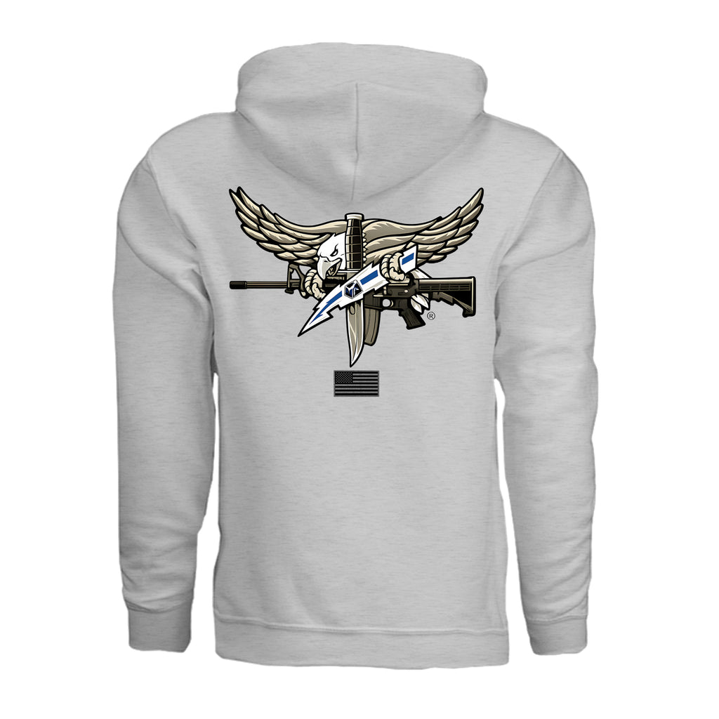 SWAT Eagle Hoodie - Ash (Back) | Ironsight Syndicate
