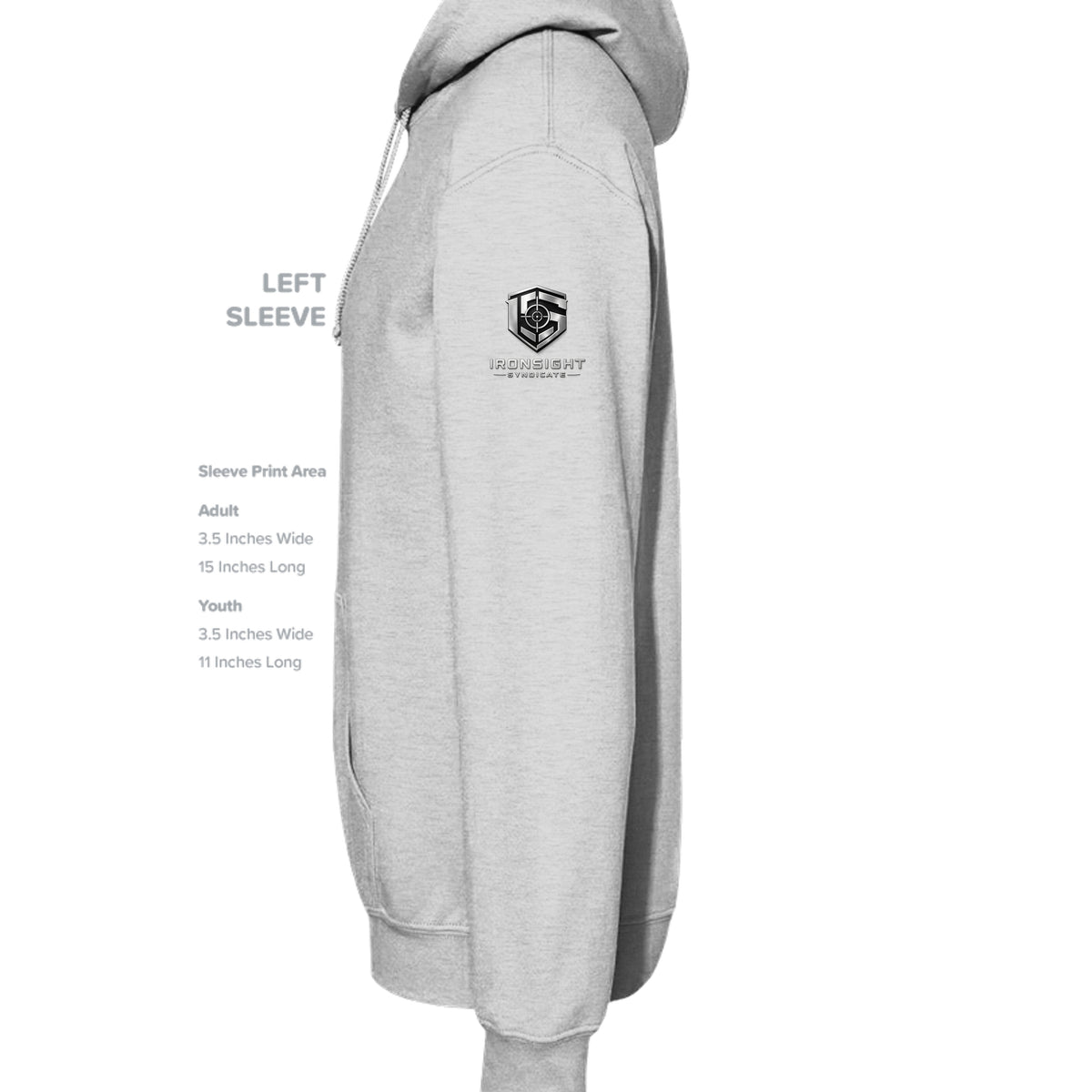 SWAT Eagle Hoodie - Ash (Left Sleeve) | Ironsight Syndicate