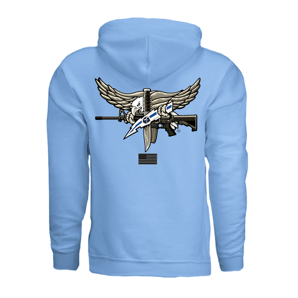 SWAT Eagle Hoodie - Carolina Blue (Back) | Ironsight Syndicate