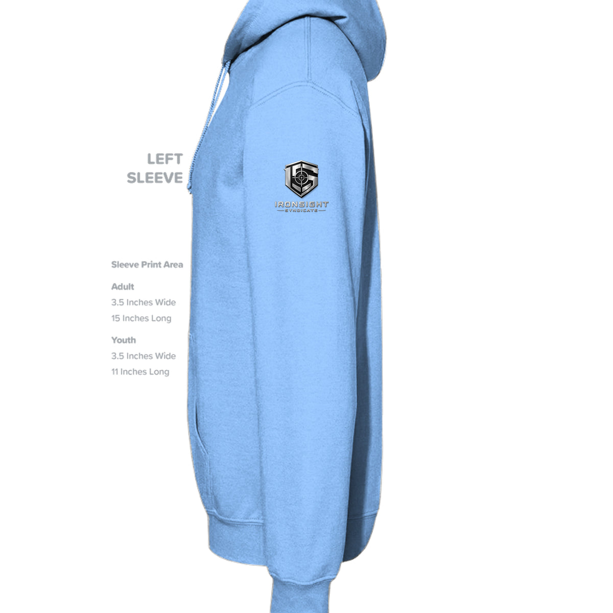 SWAT Eagle Hoodie - Carolina Blue (Left Sleeve) | Ironsight Syndicate