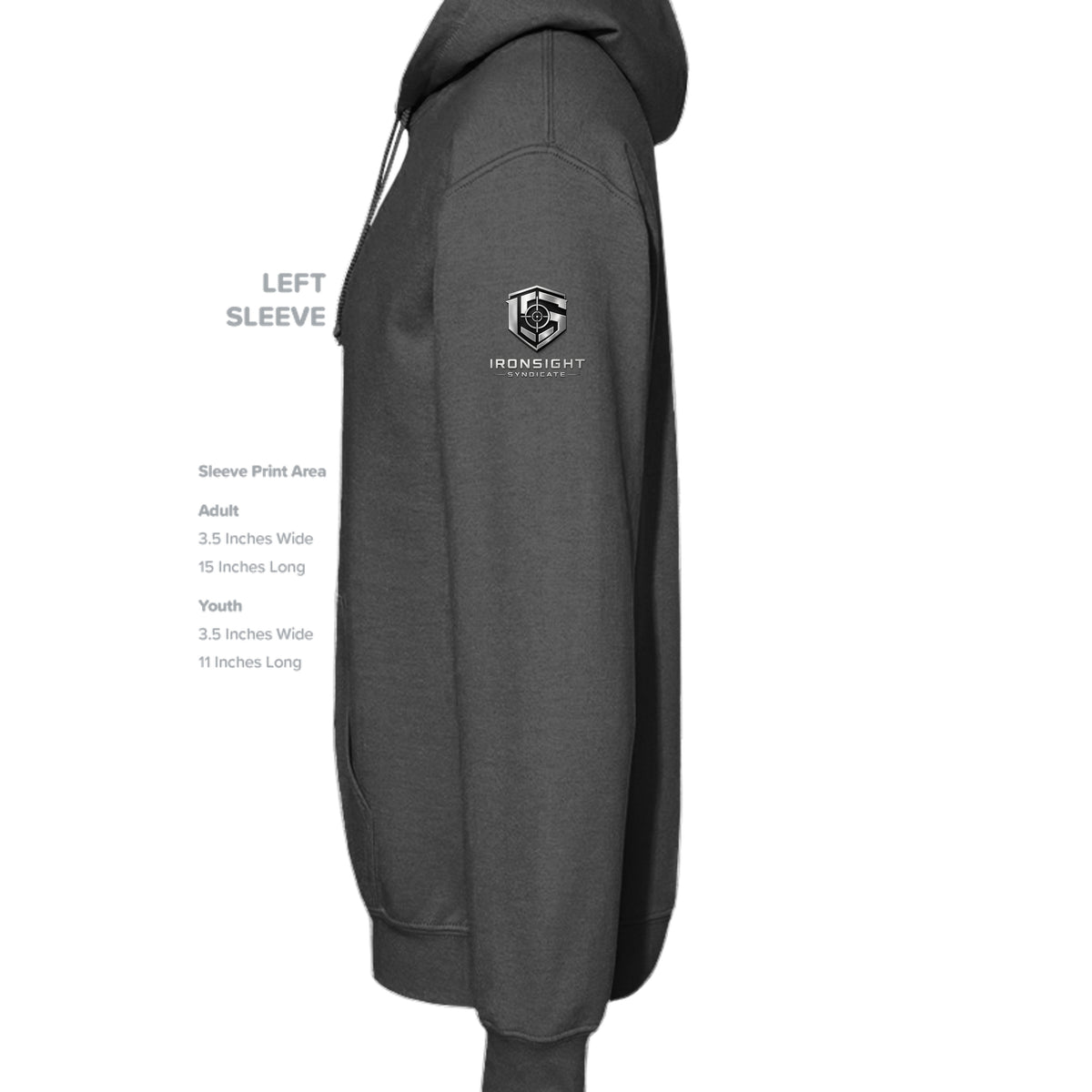 SWAT Eagle Hoodie - Charcoal (Left Sleeve) | Ironsight Syndicate