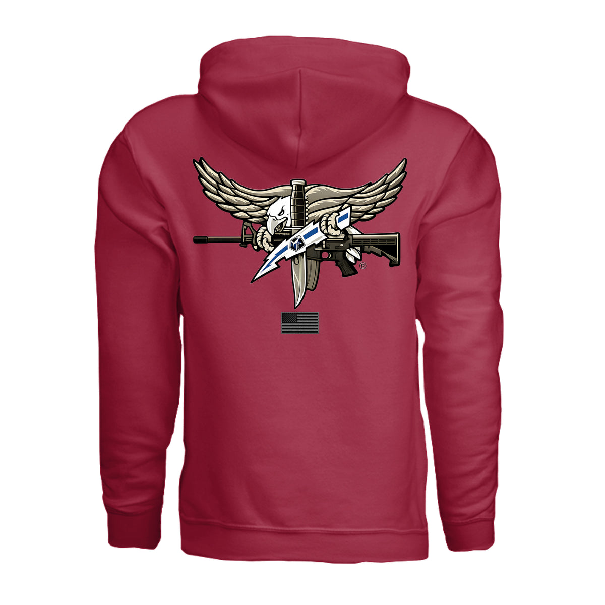 SWAT Eagle Hoodie - Cherry Red (Back) | Ironsight Syndicate
