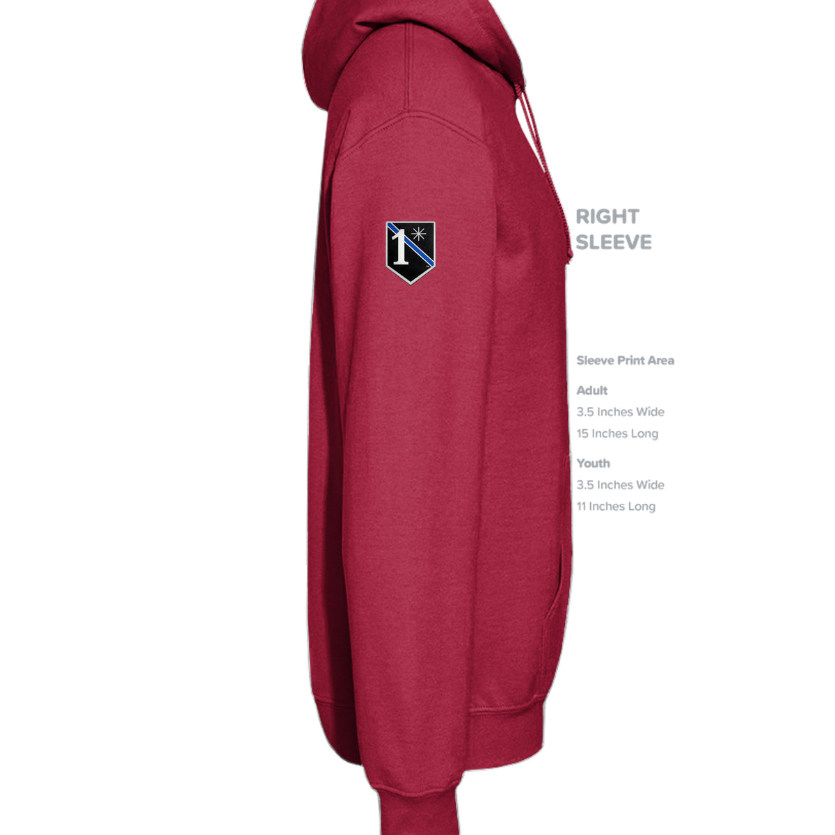 SWAT Eagle Hoodie - Cherry Red (Right Sleeve) | Ironsight Syndicate