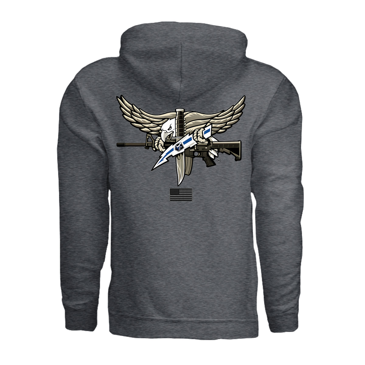SWAT Eagle Hoodie - Dark Heather (Back) | Ironsight Syndicate
