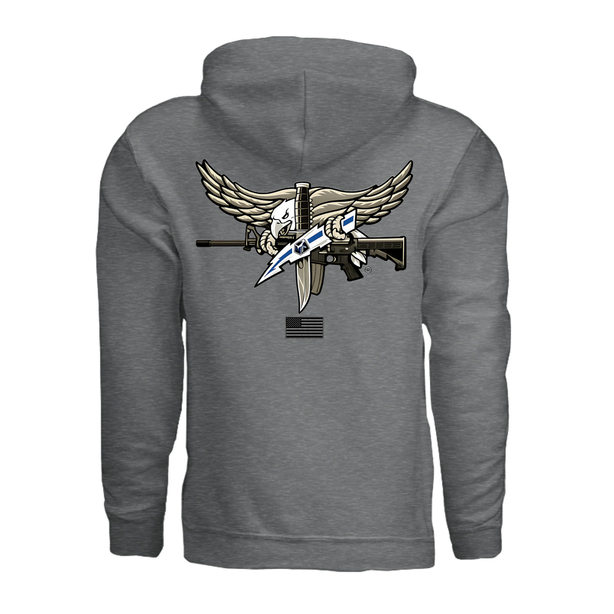 SWAT Eagle Hoodie - Fan Charcoal Heather (Back) | Ironsight Syndicate