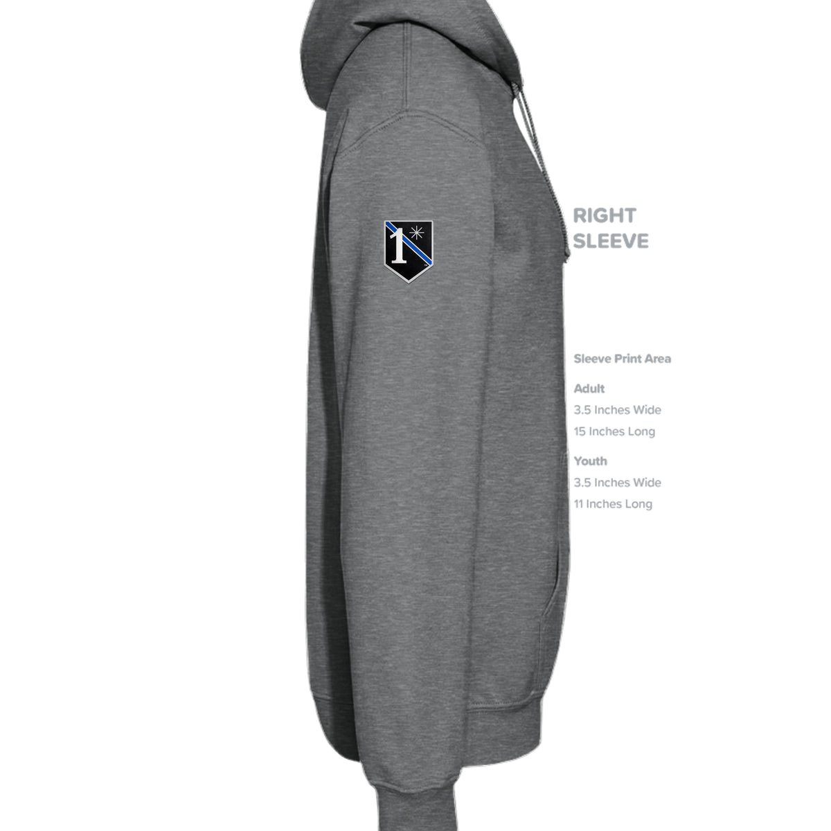 SWAT Eagle Hoodie - Fan Charcoal Heather (Right Sleeve) | Ironsight Syndicate