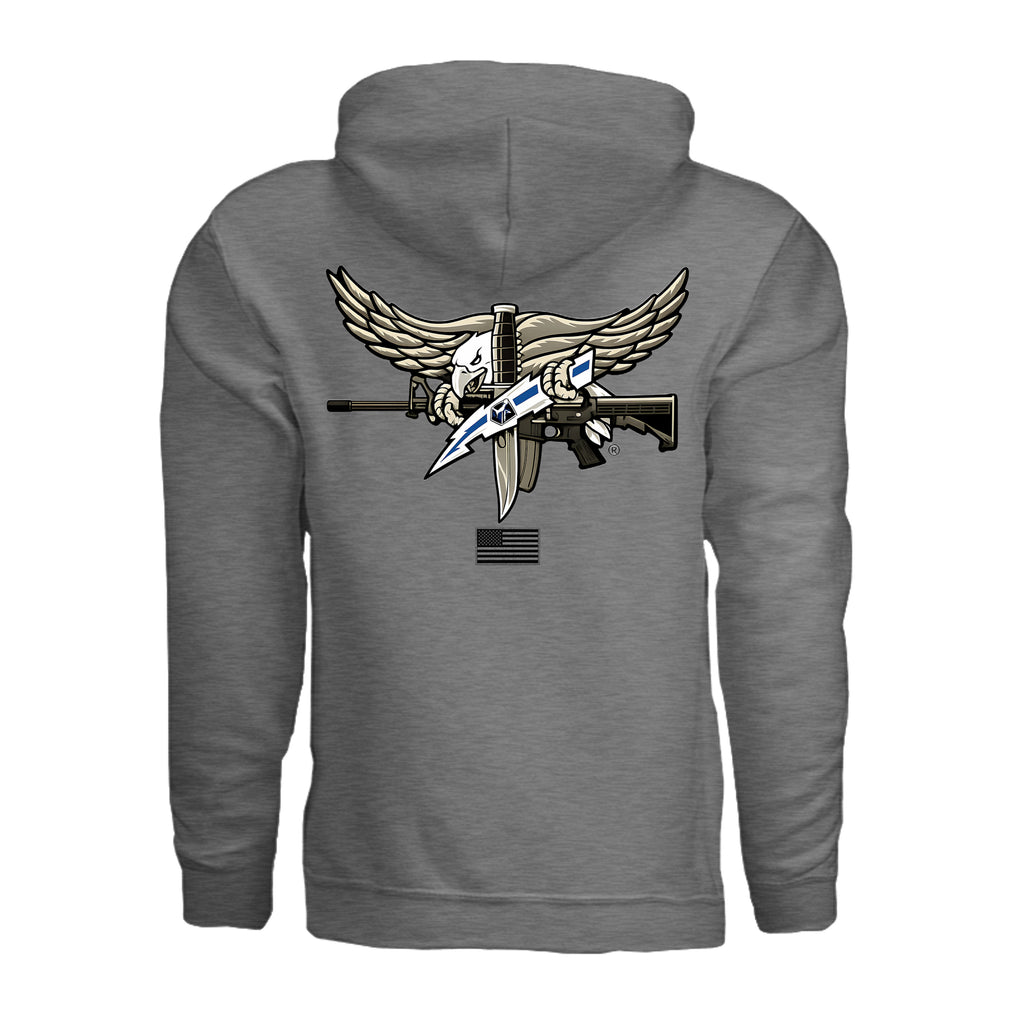 SWAT Eagle Hoodie - Graphite Heather (Back) | Ironsight Syndicate