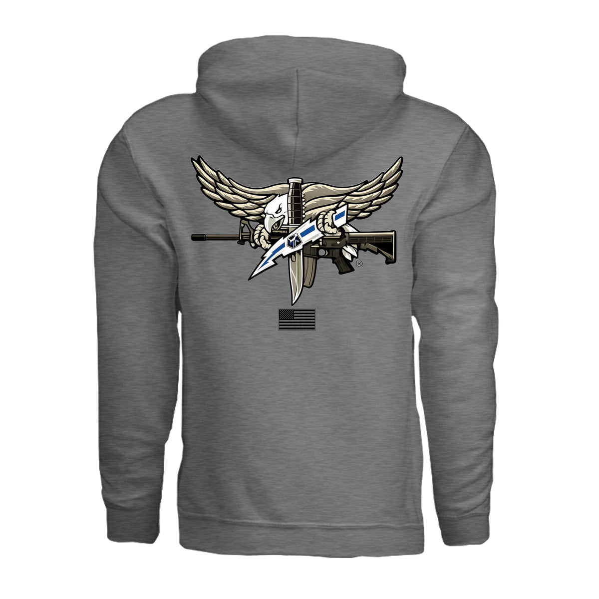 SWAT Eagle Hoodie - Graphite Heather (Back) | Ironsight Syndicate
