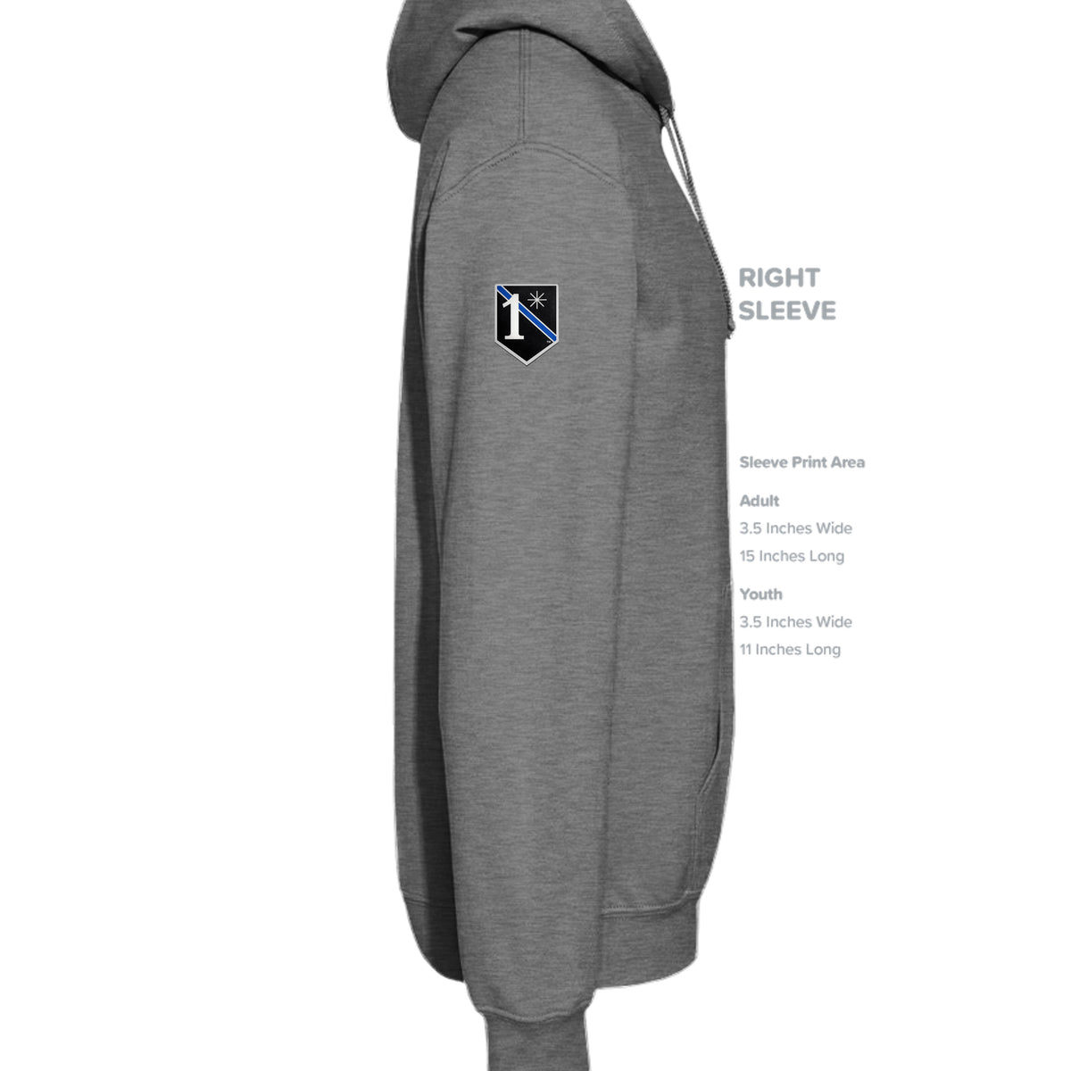 SWAT Eagle Hoodie - Graphite Heather (Right Sleeve) | Ironsight Syndicate