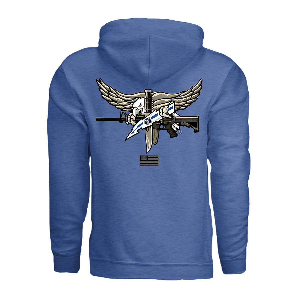 SWAT Eagle Hoodie - Heather Deep Royal (Back) | Ironsight Syndicate