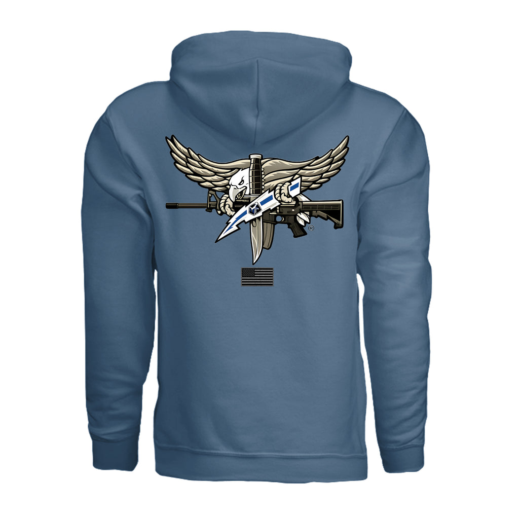 SWAT Eagle Hoodie - Indigo Blue (Back) | Ironsight Syndicate