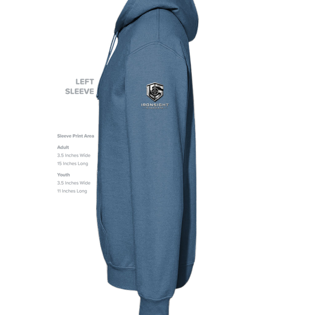 SWAT Eagle Hoodie - Indigo Blue (Left Sleeve) | Ironsight Syndicate