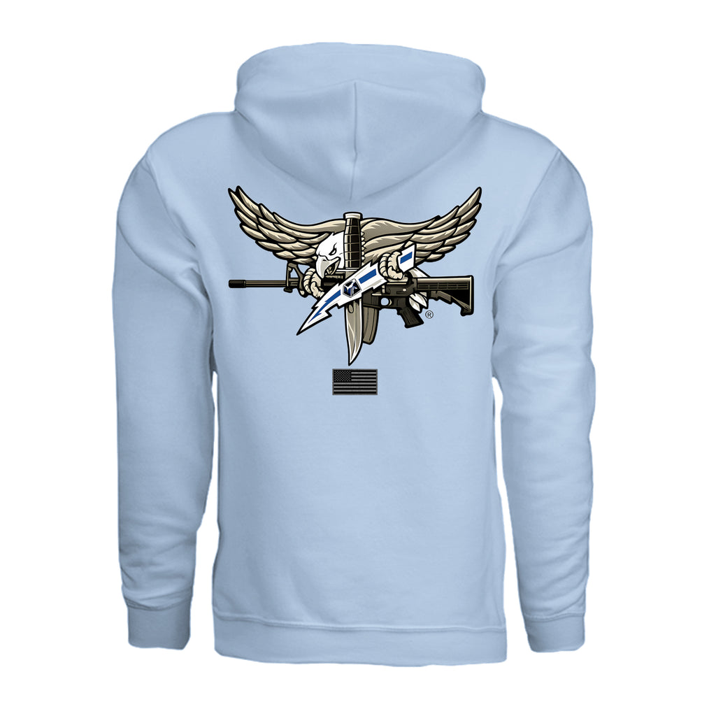 SWAT Eagle Hoodie - Light Blue (Back) | Ironsight Syndicate