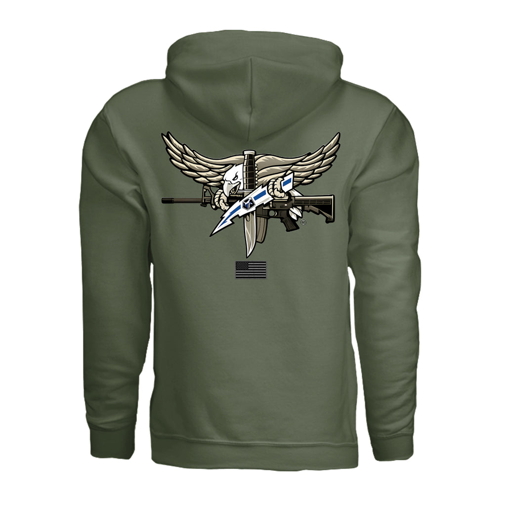 SWAT Eagle Hoodie - Military Green (Back) | Ironsight Syndicate