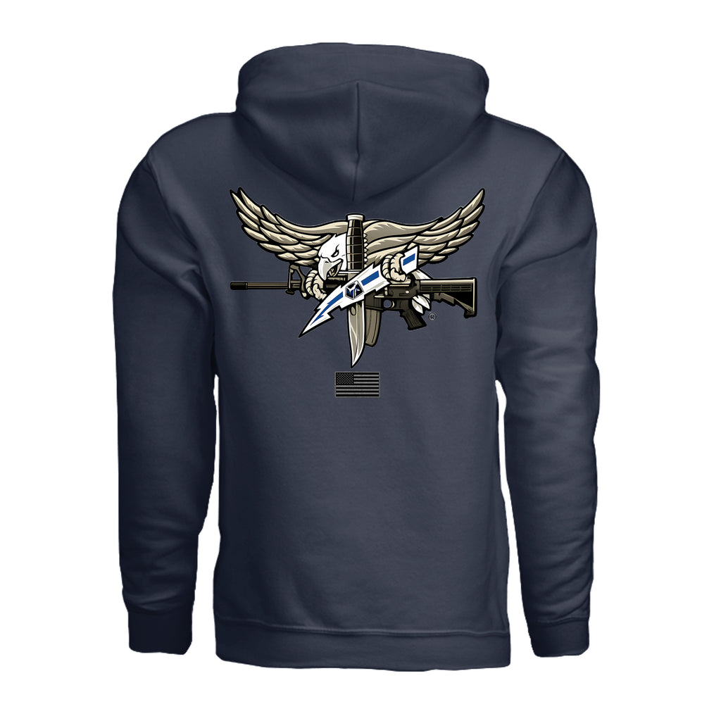 SWAT Eagle Hoodie - Navy (Back) | Ironsight Syndicate