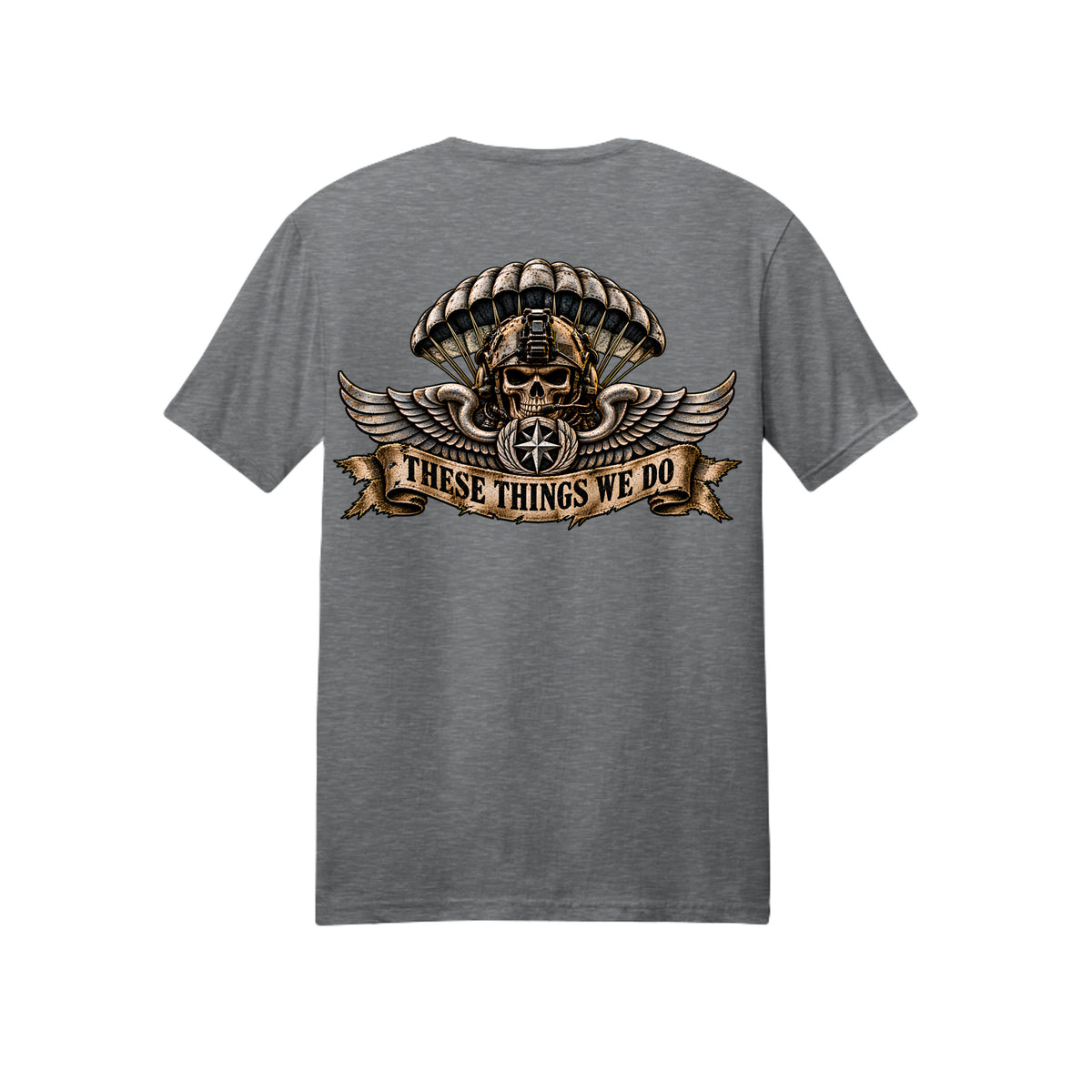 Air Force Pararescue T-Shirt - Graphite Heather (Back) | Ironsight Syndicate