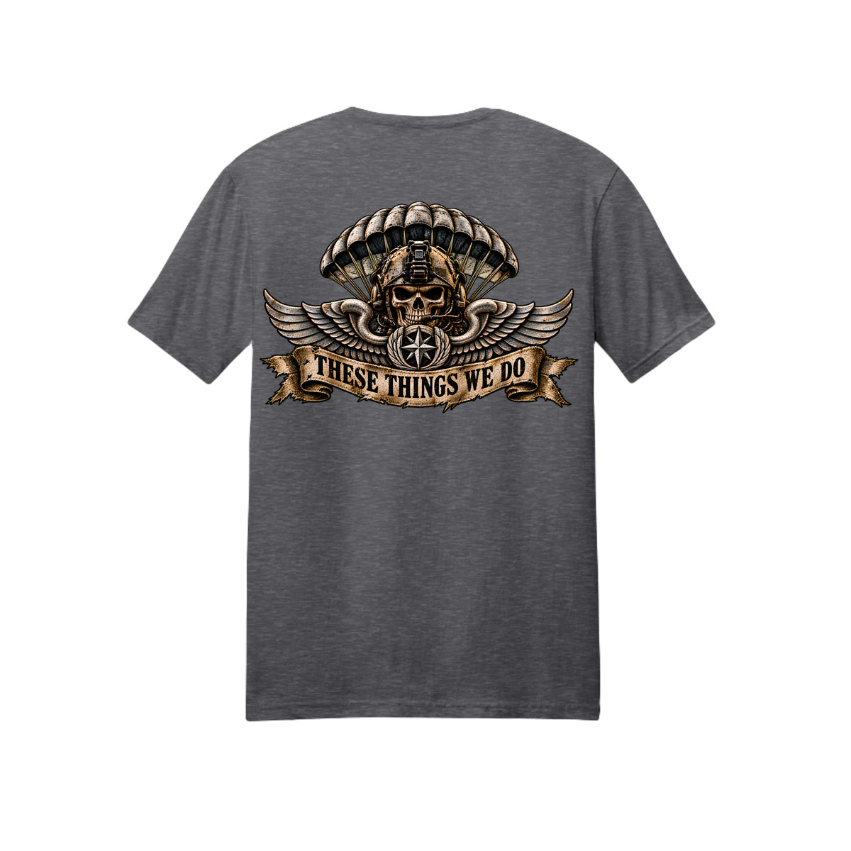 Air Force Pararescue T-Shirt - Heather Dark Grey (Back) | Ironsight Syndicate